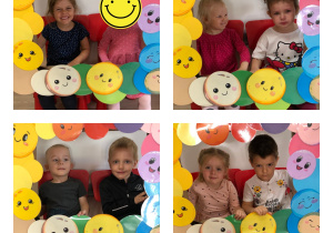 Dzieci pozują w ramkach
