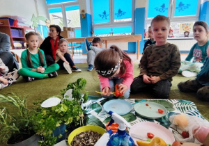 Dzieci pozyskują nasiona z papryki