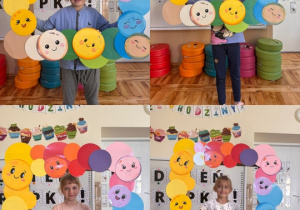 Dzieci trzymają ramkę z okazji Dnia Kropki