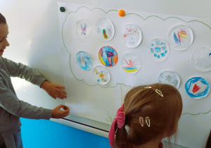 Dzieci wykonują drzewo talentów