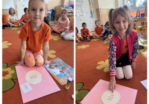 Dziewczynki pozują do zdjęcia