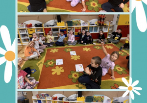 Dzieci pokazują poznane literki w języku migowym