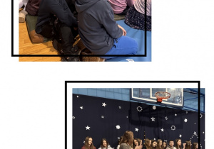 Dzieci słuchają kolędy