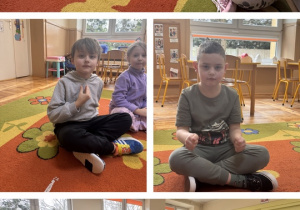 Dzieci pokazują słowa w języku migowym