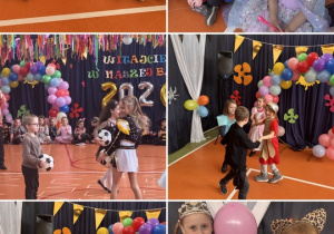 Dzieci tańczą i pozują do zdjęć