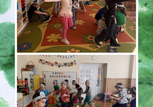 dzieci bawią się w latające dinozaury