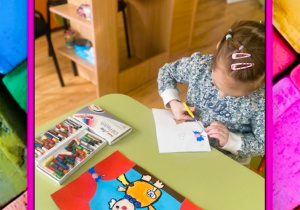 Dziewczynka maluje pracę na konkurs