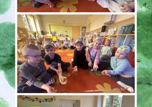 Dzieci pokazują figurki żaby i tańczą