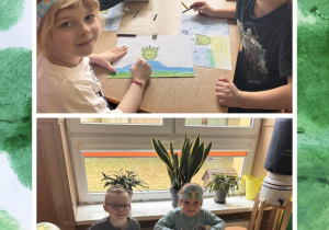 Dzieci wykonują pracę plastyczną