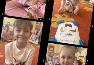 zieci pokazują figurki motyla