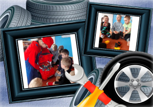 Dzieci w trakcie zajęcia dotyczącego pracy mechanika