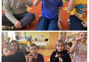 Dzieci migają krótkie wyrazy