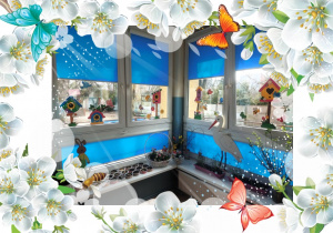 Zdjęcie kącika wiosennego w sali przedszkolnej