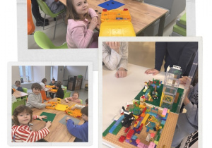 Dzieci budują z klocków lego