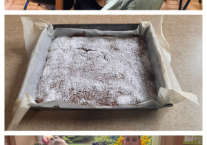 Dzieci pieką ciasto marchewkowe
