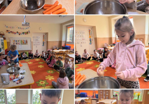Dzieci pieką ciasto marchewkowe