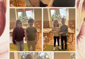 Chłopcy wręczają dziewczynkom ręcznie wykonane róże z mydła