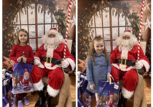 Dzieci pozują do zdjęcia Mikołajem