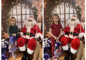 Dzieci pozują do zdjęcia Mikołajem